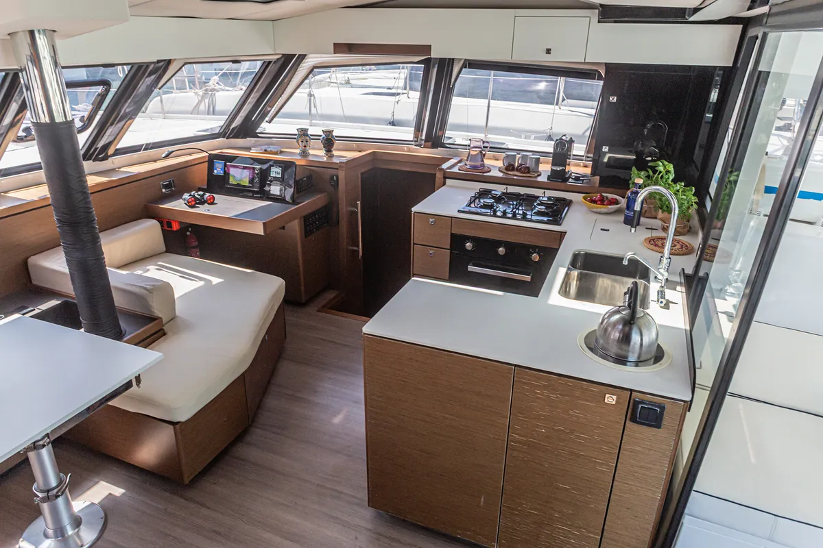 Harmony Planet, a Nautitech 46 Fly catamaran at Tonnarella, Italy