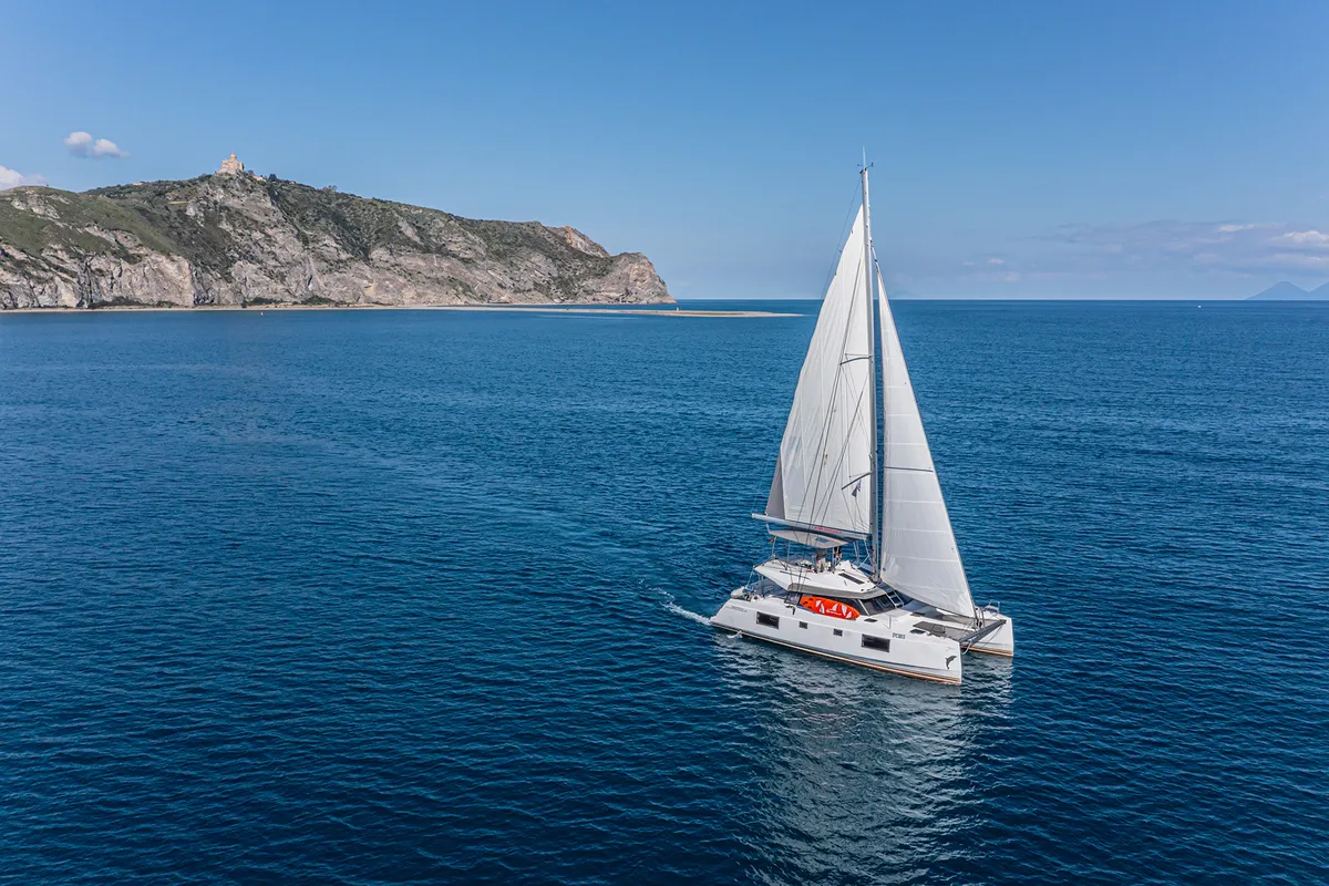 Harmony Planet, a Nautitech 46 Fly catamaran at Tonnarella, Italy