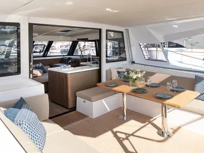 Harmony Planet, a Nautitech 46 Fly catamaran at Tonnarella, Italy