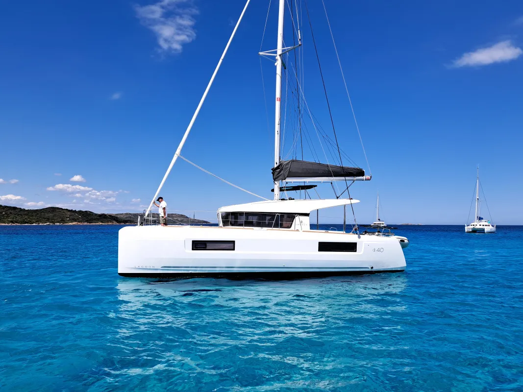Coconut, a Lagoon 40 catamaran at Bonifacio / Bunifaziu, France