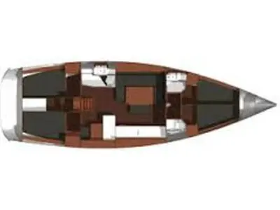 Floor plan of Maroussa, a Dufour 450 Grand Large sailboat at Athens, Greece