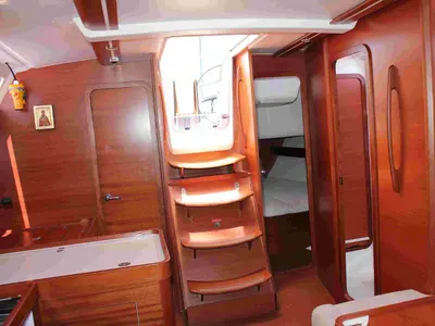 Cabin on Maroussa, a Dufour 450 Grand Large sailboat at Athens, Greece