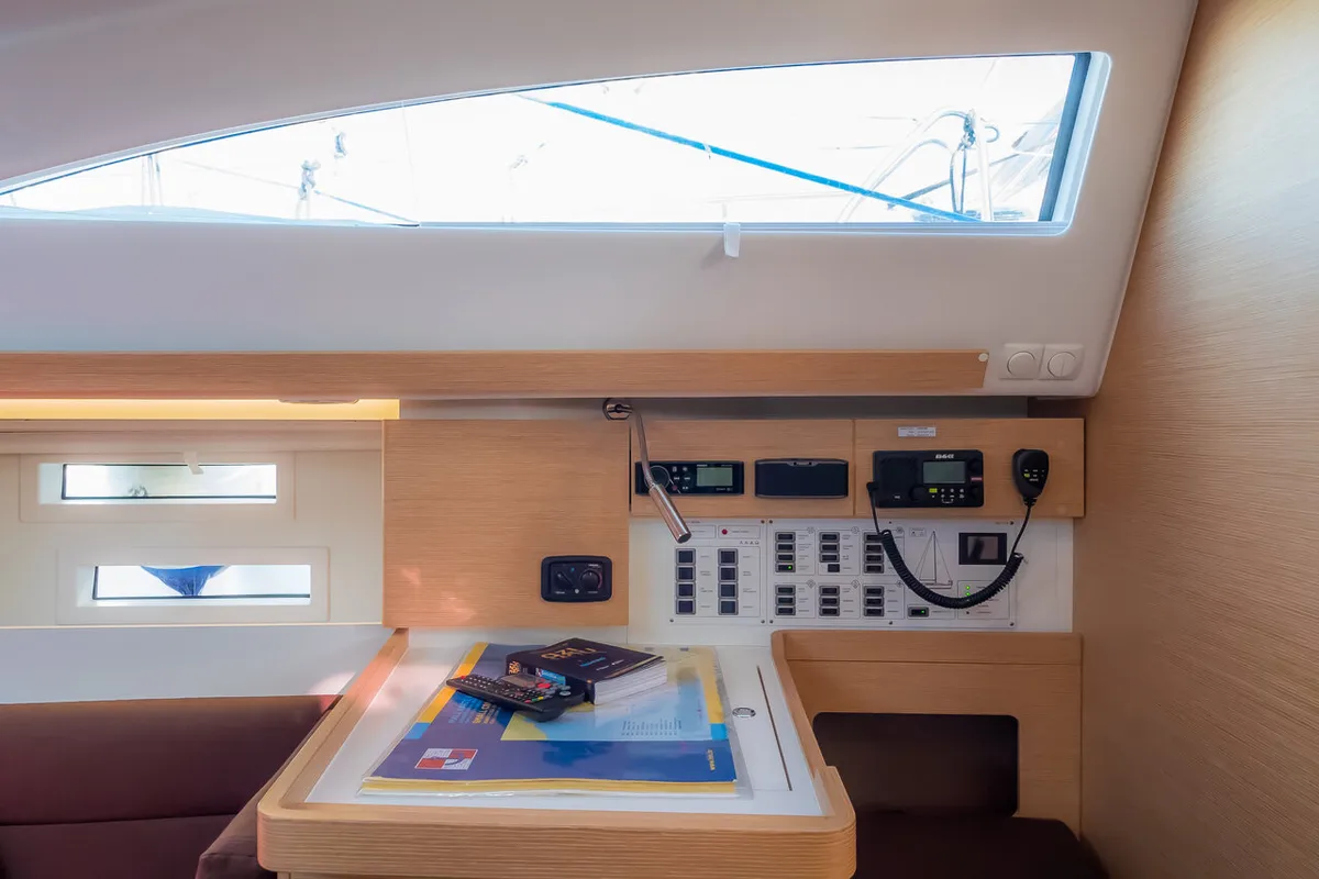Salon of Amiya, a Elan Impression 45 sailboat at Grad Biograd na Moru, Croatia