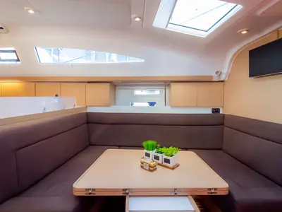 Salon of Amiya, a Elan Impression 45 sailboat at Grad Biograd na Moru, Croatia
