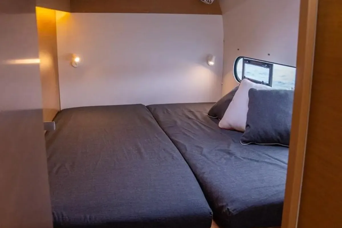 Cabin on Lom, a Excess 11 catamaran at Toulon, France