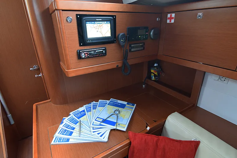 Butterfly, a Beneteau Oceanis 48 sailboat at Kontokali, Greece