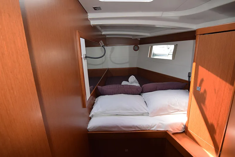 Cabin on Butterfly, a Beneteau Oceanis 48 sailboat at Kontokali, Greece