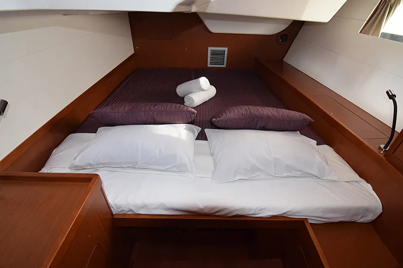 Cabin on Butterfly, a Beneteau Oceanis 48 sailboat at Kontokali, Greece