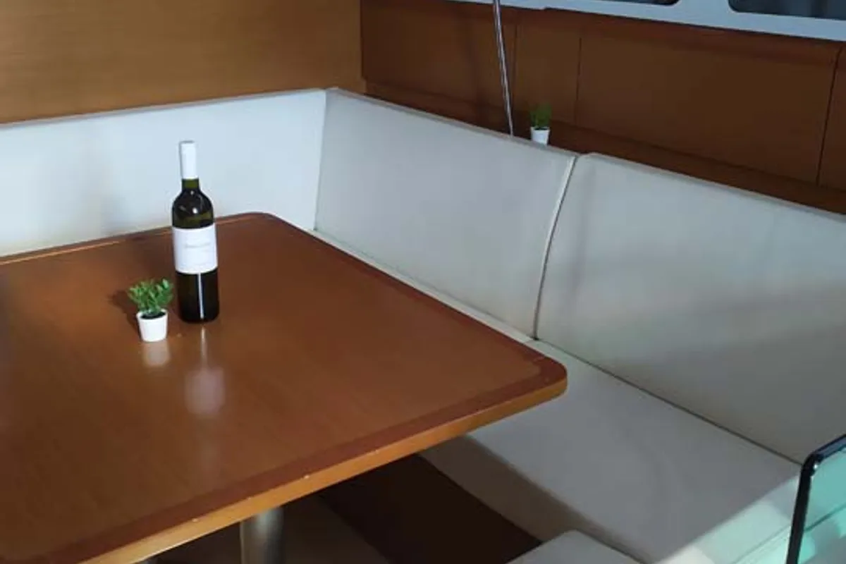 Salon of Mango Tango, a Jeanneau Sun Odyssey 419 sailboat at Trogir, Croatia