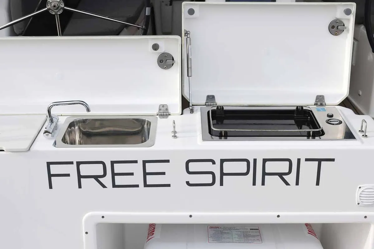 Deck of Free Spirit, a Dufour 390 sailboat at Grad Trogir, Croatia