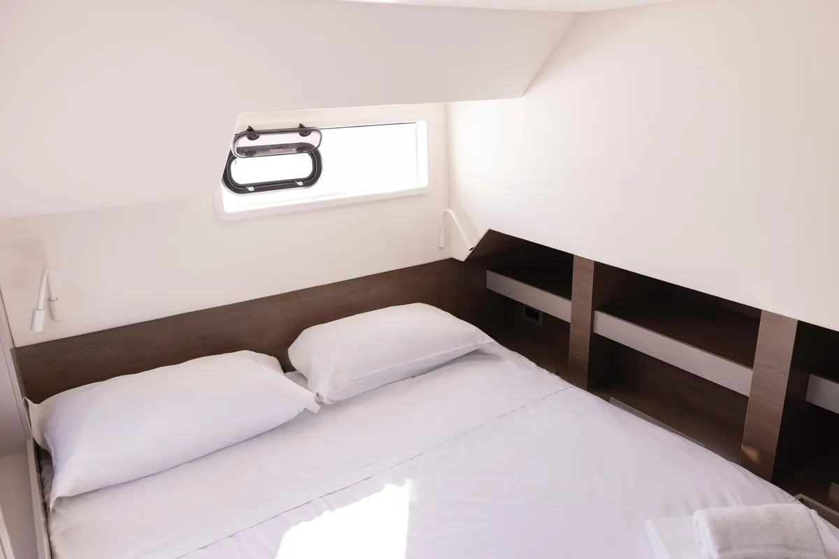 Cabin on Divi, a Bali 4.6 catamaran at Salerno, Italy