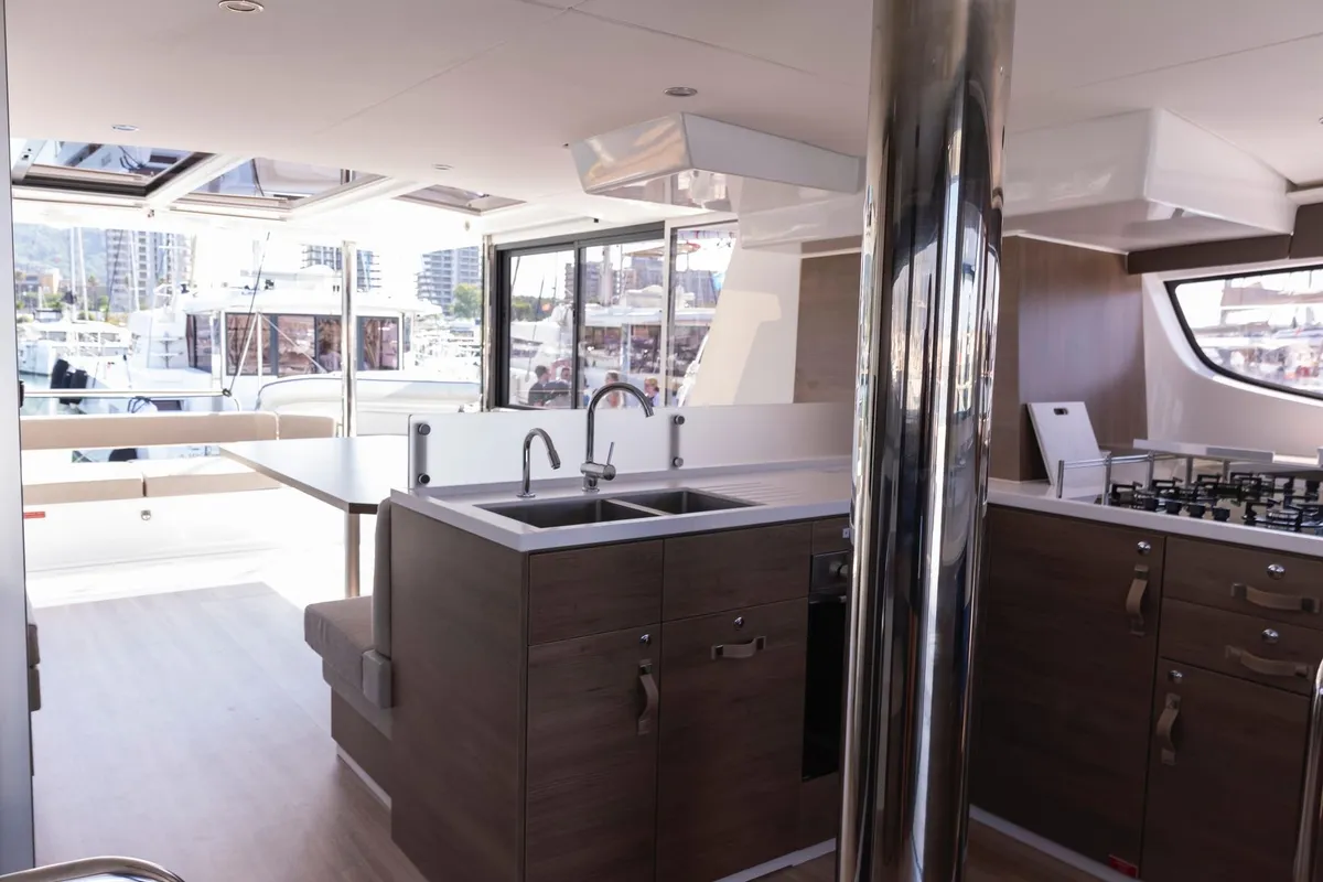 Galley of Divi, a Bali 4.6 catamaran at Salerno, Italy