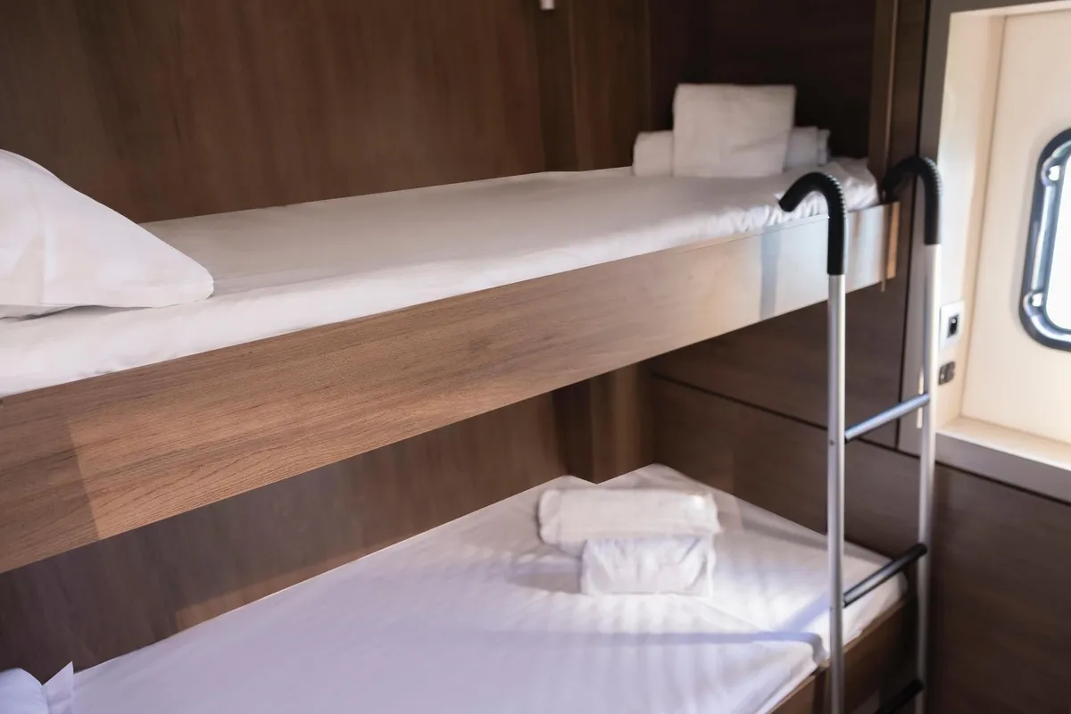 Cabin on Divi, a Bali 4.6 catamaran at Salerno, Italy