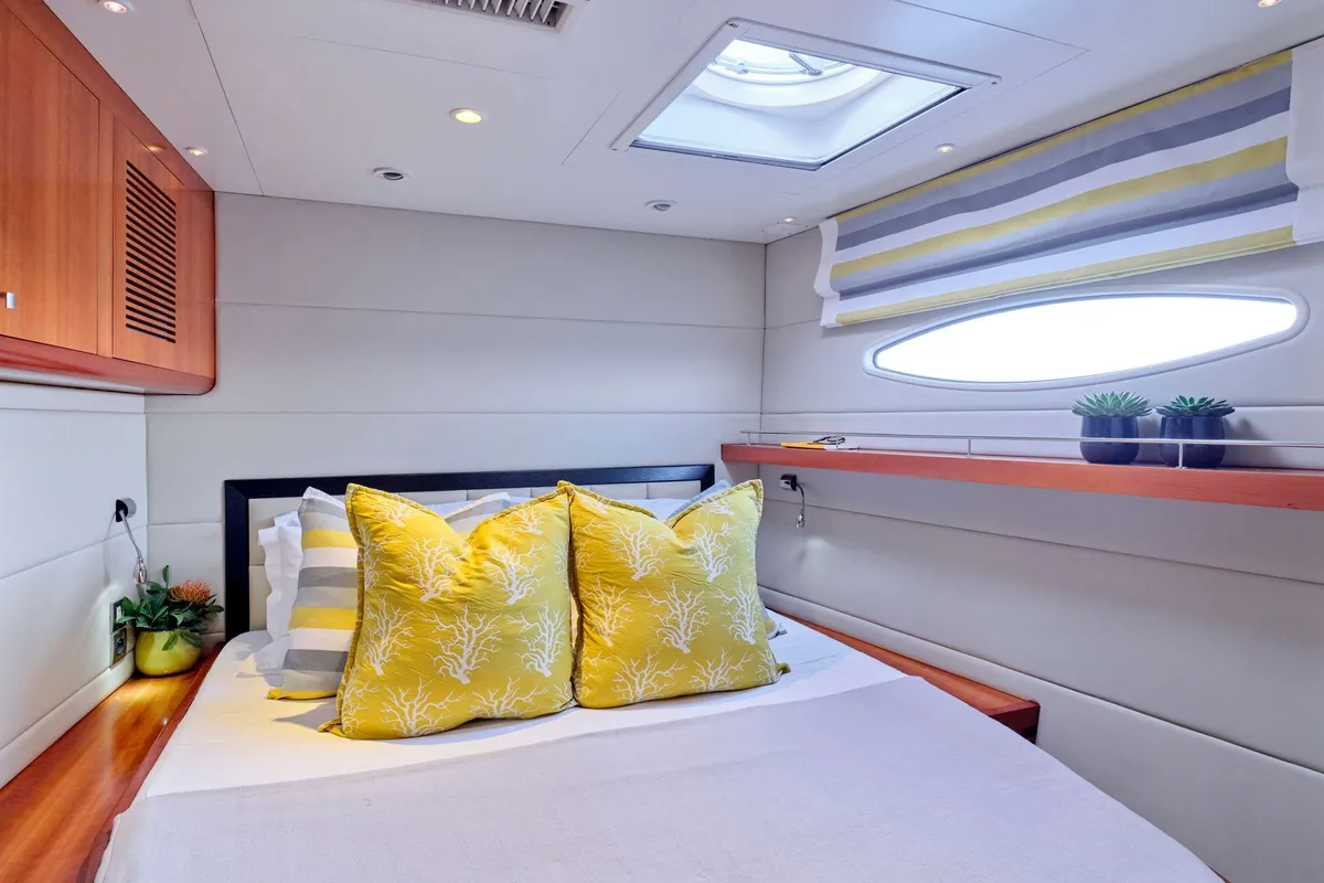 World's End, a Fountaine Pajot Galathea 65 catamaran at Roche Caiman, Seychelles