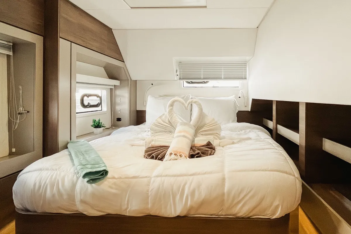 Cabin on Cool Breeze, a Bali 4.6 catamaran at Parham Town, British Virgin Islands