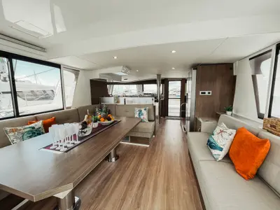 Salon of Cool Breeze, a Bali 4.6 catamaran at Parham Town, British Virgin Islands