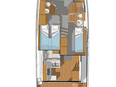 Eduard, a Beneteau Swift Trawler 41 Fly motor yacht at Punat, Croatia