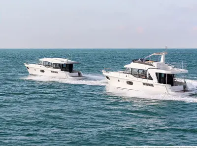 Eduard, a Beneteau Swift Trawler 41 Fly motor yacht at Punat, Croatia