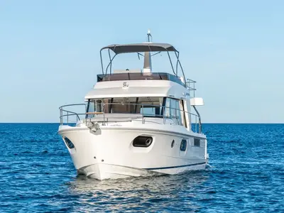 Salon of Eduard, a Beneteau Swift Trawler 41 Fly motor yacht at Punat, Croatia