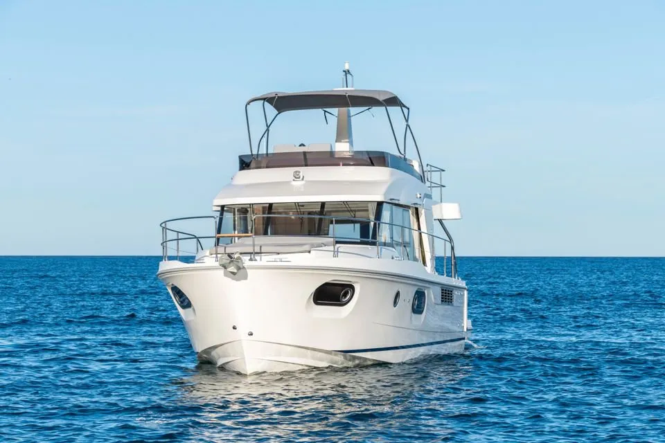 Eduard, a Beneteau Swift Trawler 41 Fly motor yacht at Punat, Croatia