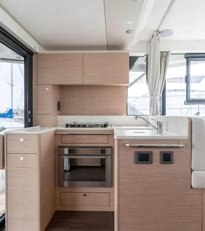 Eduard, a Beneteau Swift Trawler 41 Fly motor yacht at Punat, Croatia