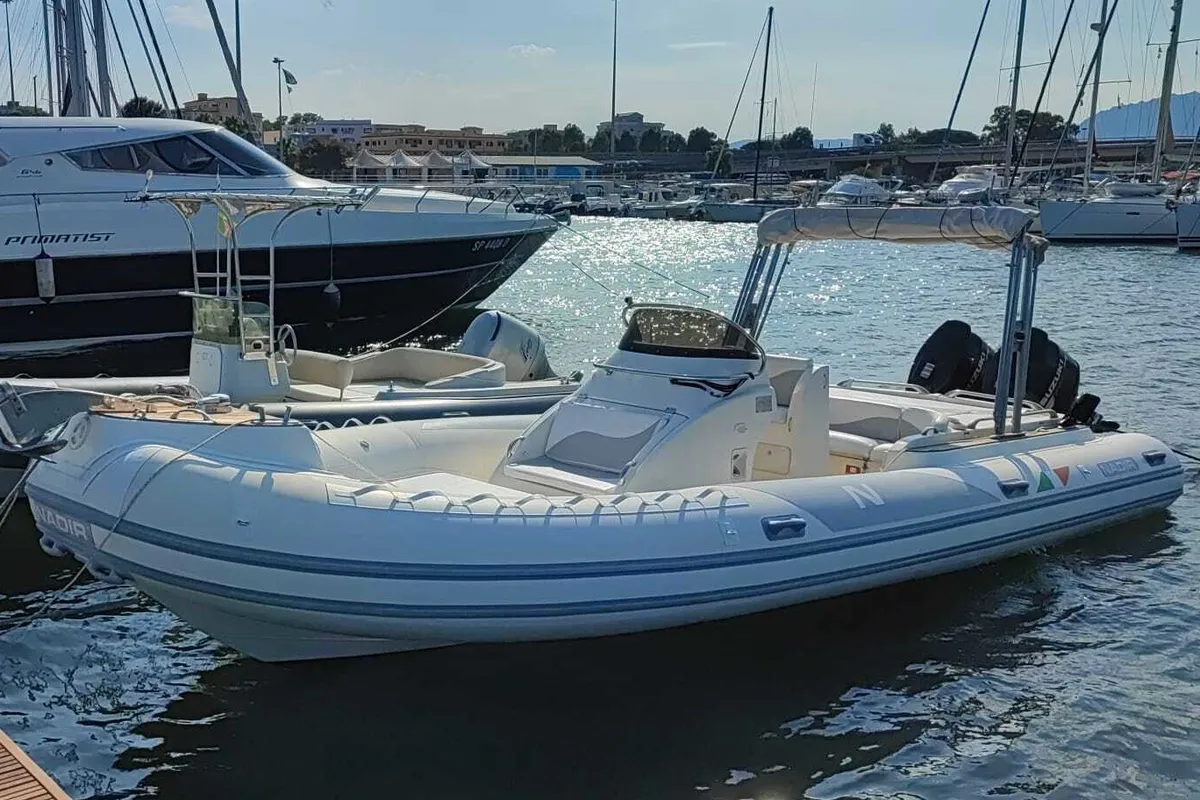 Exterior view of Nadir, a Gulet Motorboat motorboat at Figari/Golfo Aranci, Italy