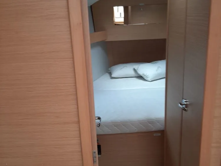 Cabin on Avajava, a Dufour 390 sailboat at Tonnarella, Italy