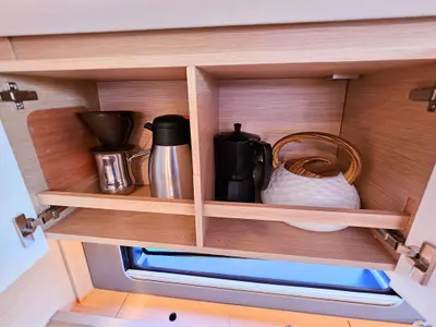 Galley of Adagio, a Dufour 44 sailboat at Kaštela, Croatia