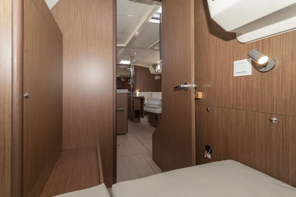 Cabin on Passepartout, a Beneteau Oceanis 41.1 sailboat at Port de Pollença, Spain