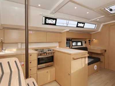 Galley of Freewise, a Bavaria C38 sailboat at Pirovac, Croatia