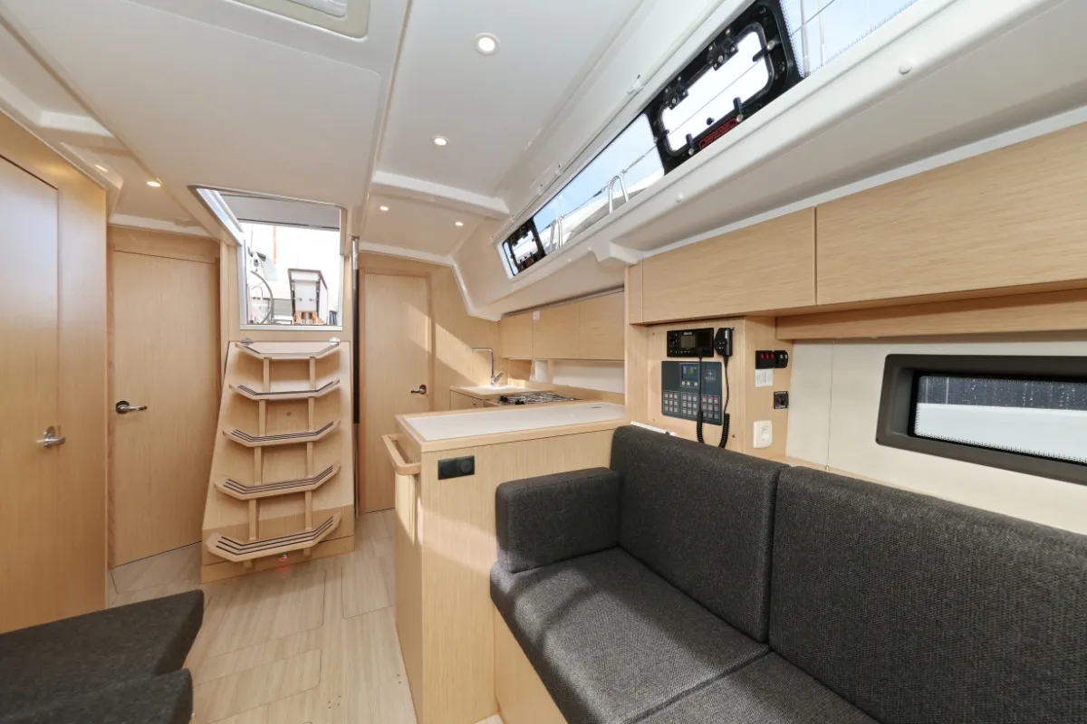 Salon of Freewise, a Bavaria C38 sailboat at Pirovac, Croatia