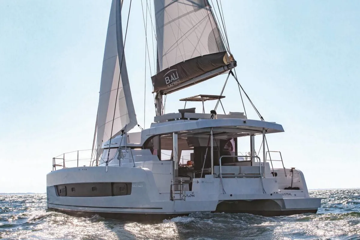 Exterior view of Adriella, a Bali Catspace catamaran at Fisksätra, Sweden