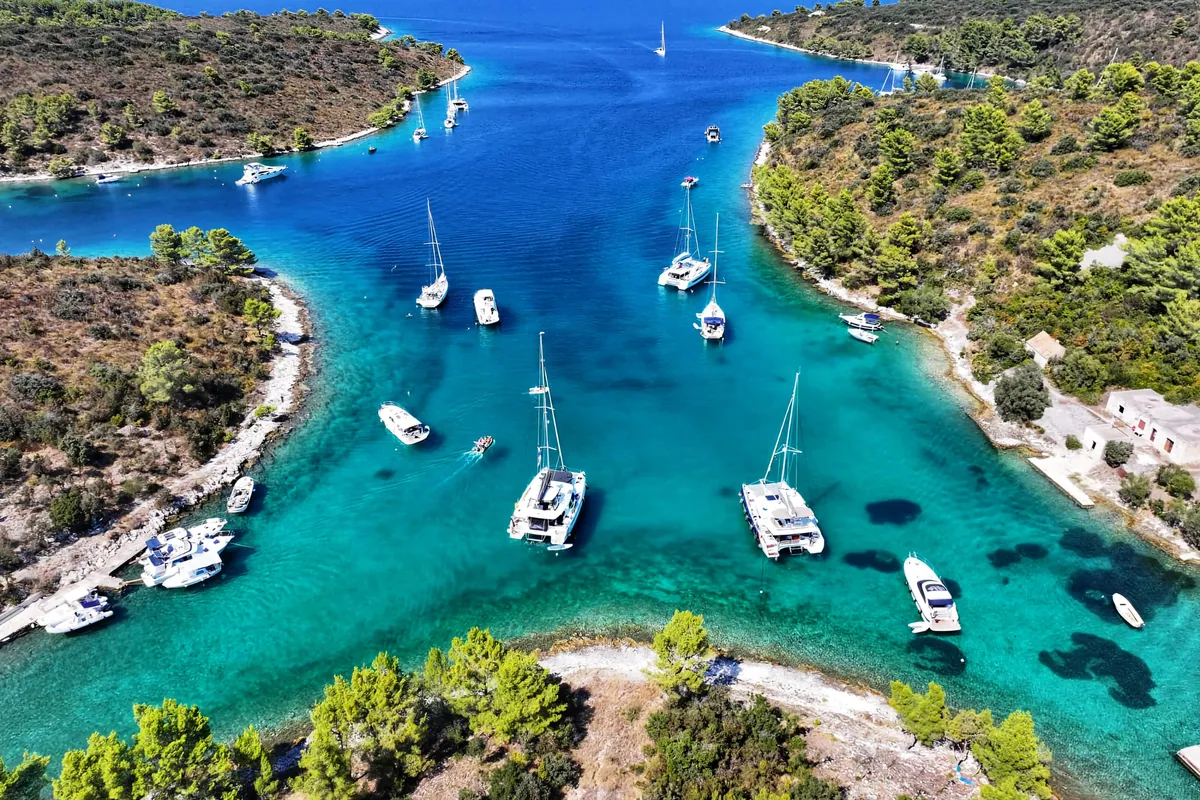 Exterior view of UNPLUGGED, a Prestige 46 Fly motor yacht at Split, Croatia