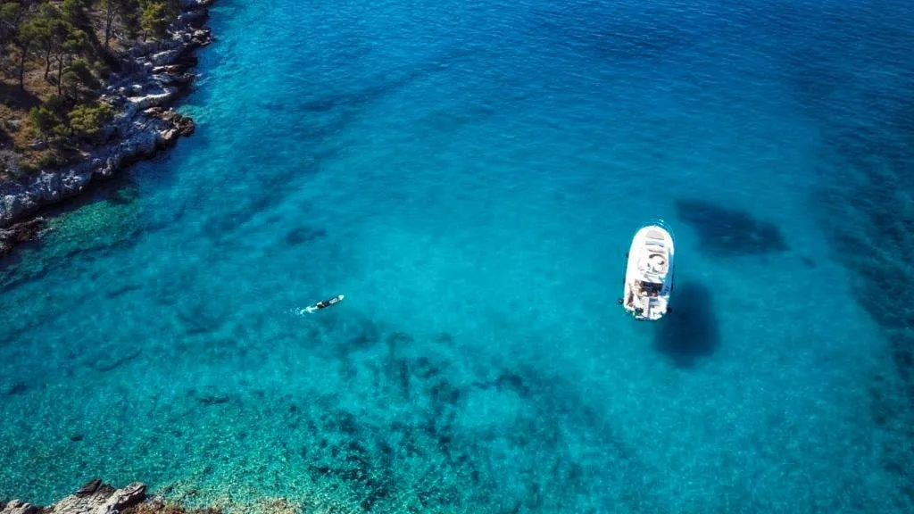 Exterior view of UNPLUGGED, a Prestige 46 Fly motor yacht at Split, Croatia