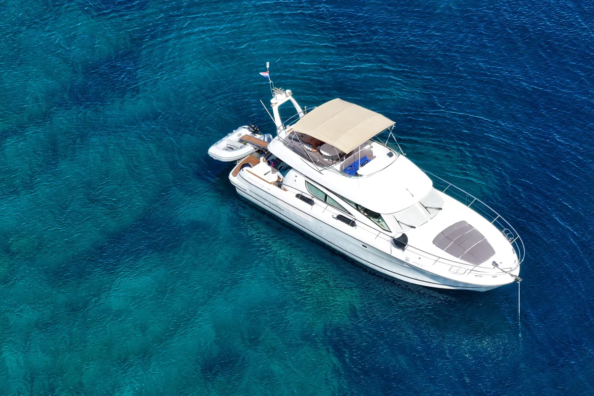 Exterior view of UNPLUGGED, a Prestige 46 Fly motor yacht at Split, Croatia