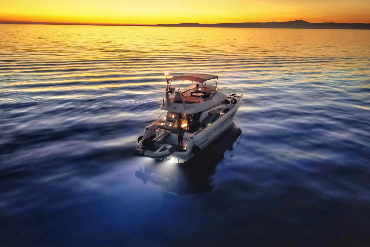 Exterior view of UNPLUGGED, a Prestige 46 Fly motor yacht at Split, Croatia