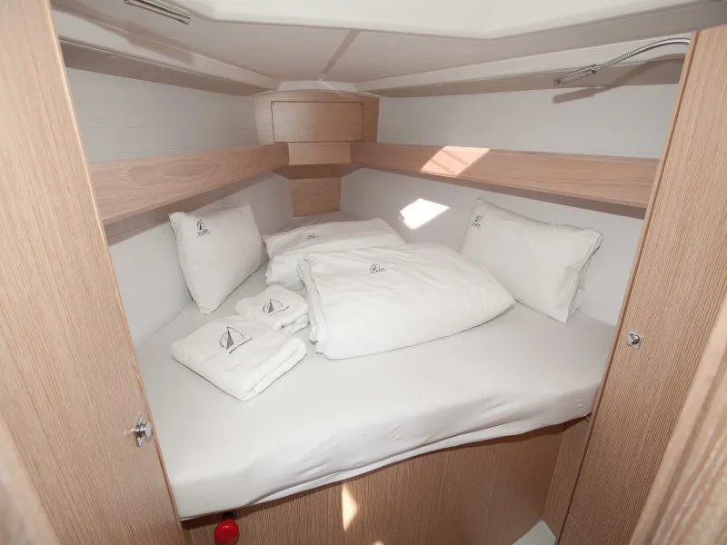 Cabin on Cookie, a Bavaria Cruiser 34 Style sailboat at Zadar, Croatia