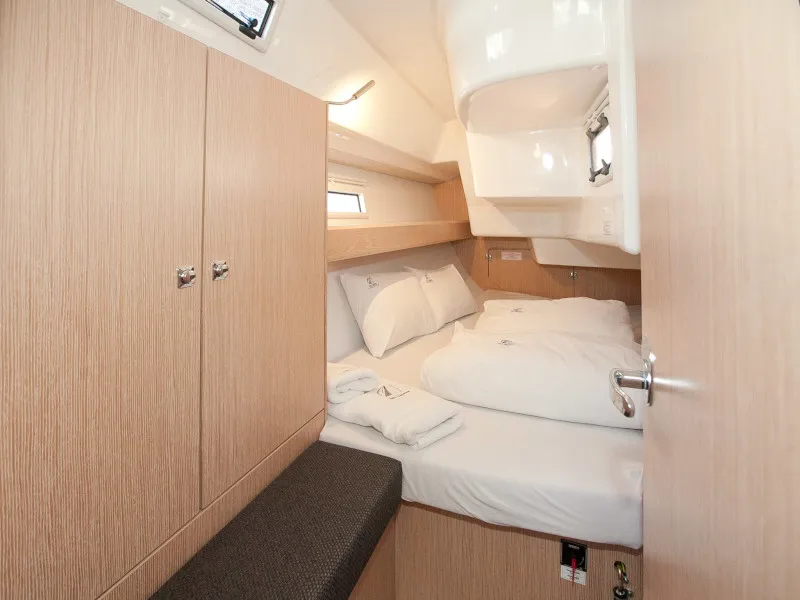 Cabin on Cookie, a Bavaria Cruiser 34 Style sailboat at Zadar, Croatia