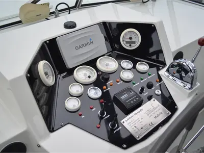 Cockpit of Michelle, a De Drait Kotterjacht 12.2 GL motorboat at Woudsend, Netherlands