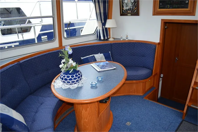 Salon of Michelle, a De Drait Kotterjacht 12.2 GL motorboat at Woudsend, Netherlands