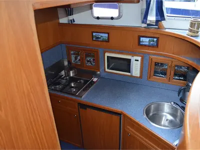 Galley of Michelle, a De Drait Kotterjacht 12.2 GL motorboat at Woudsend, Netherlands