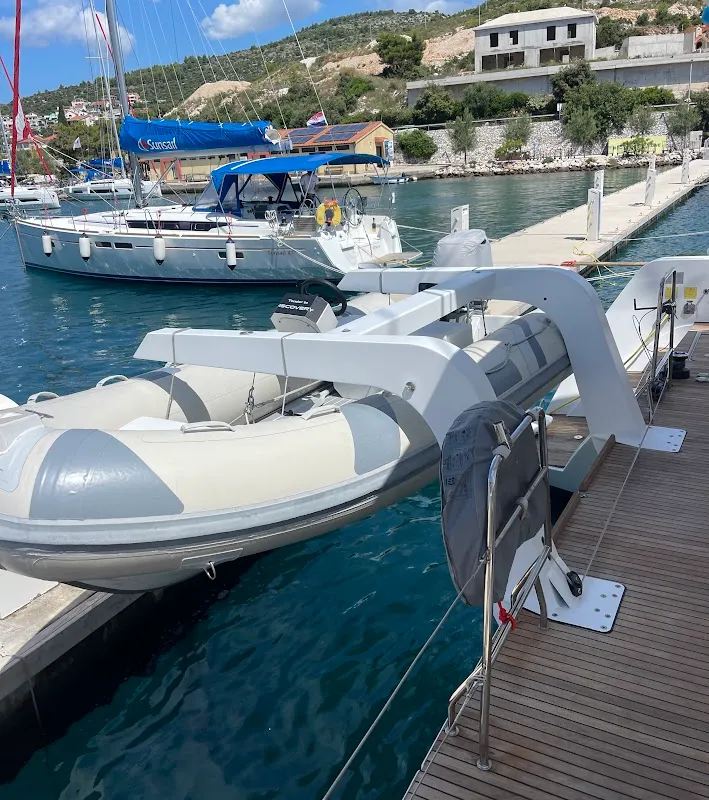 Discovery I, a Lagoon 52F catamaran at Općina Marina, Croatia