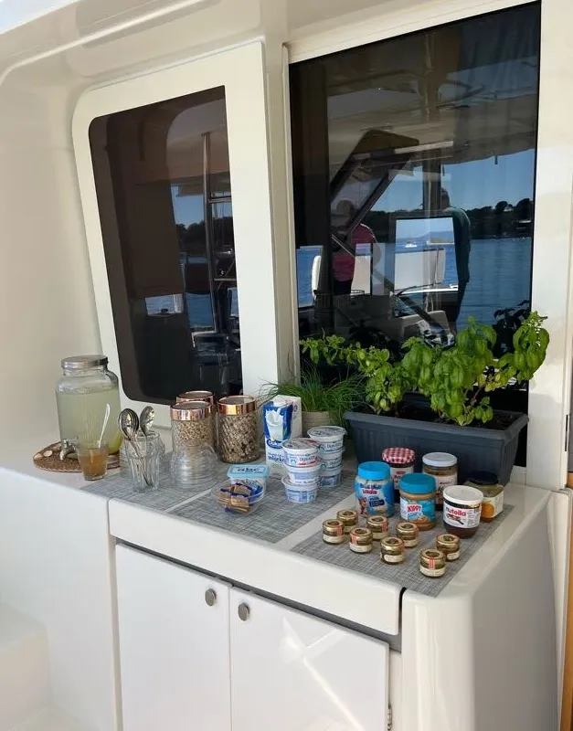Galley of Discovery I, a Lagoon 52F catamaran at Općina Marina, Croatia