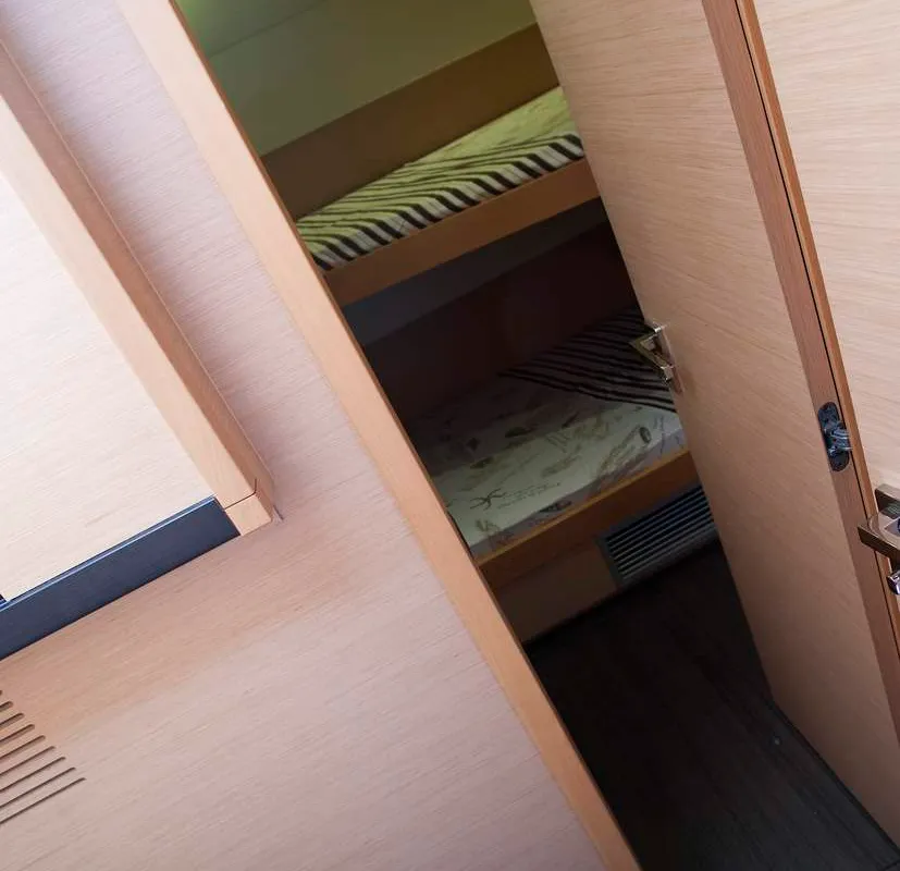 Cabin on Discovery I, a Lagoon 52F catamaran at Općina Marina, Croatia
