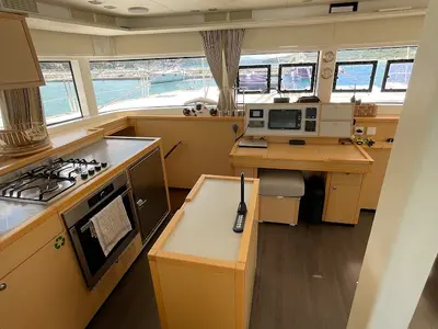 Galley of Discovery I, a Lagoon 52F catamaran at Općina Marina, Croatia