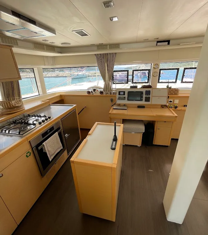 Galley of Discovery I, a Lagoon 52F catamaran at Općina Marina, Croatia