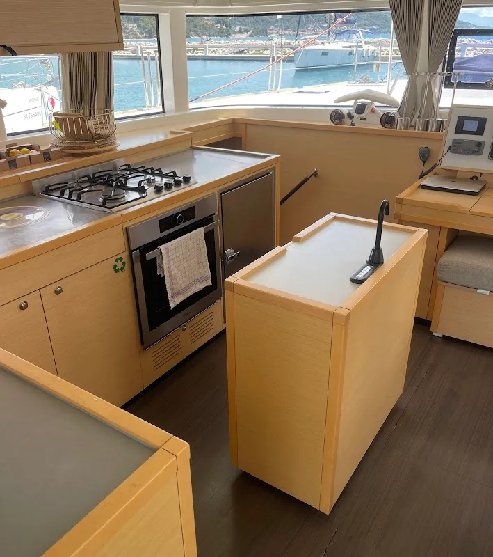 Galley of Discovery I, a Lagoon 52F catamaran at Općina Marina, Croatia