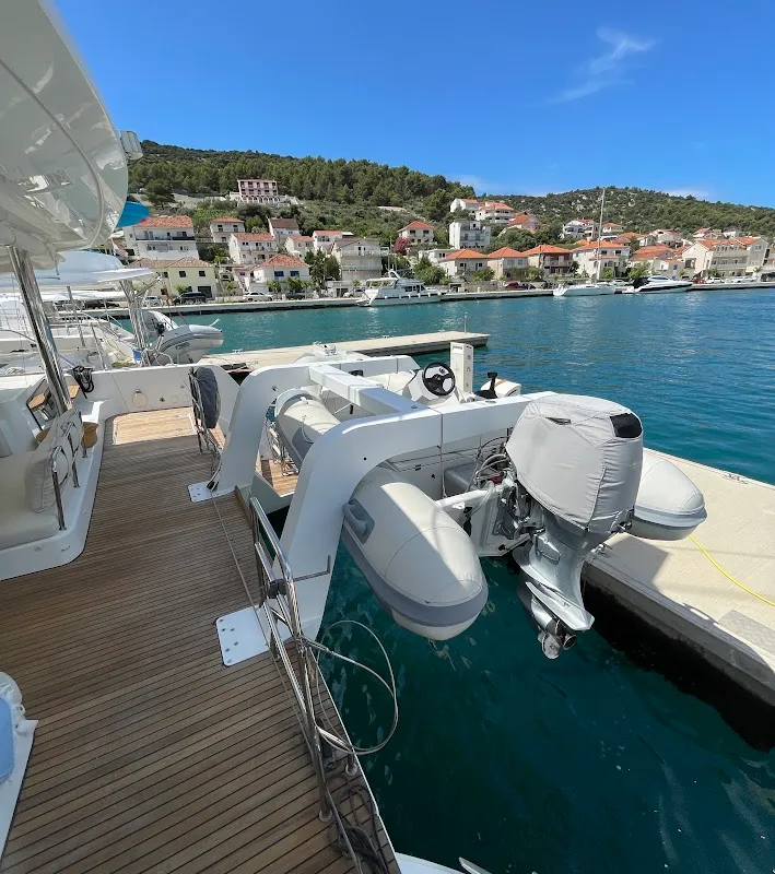 Discovery I, a Lagoon 52F catamaran at Općina Marina, Croatia
