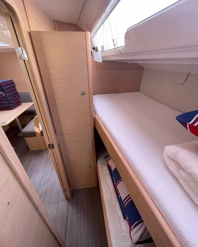 Cabin on Karla, a Dufour 430 sailboat at Split, Croatia