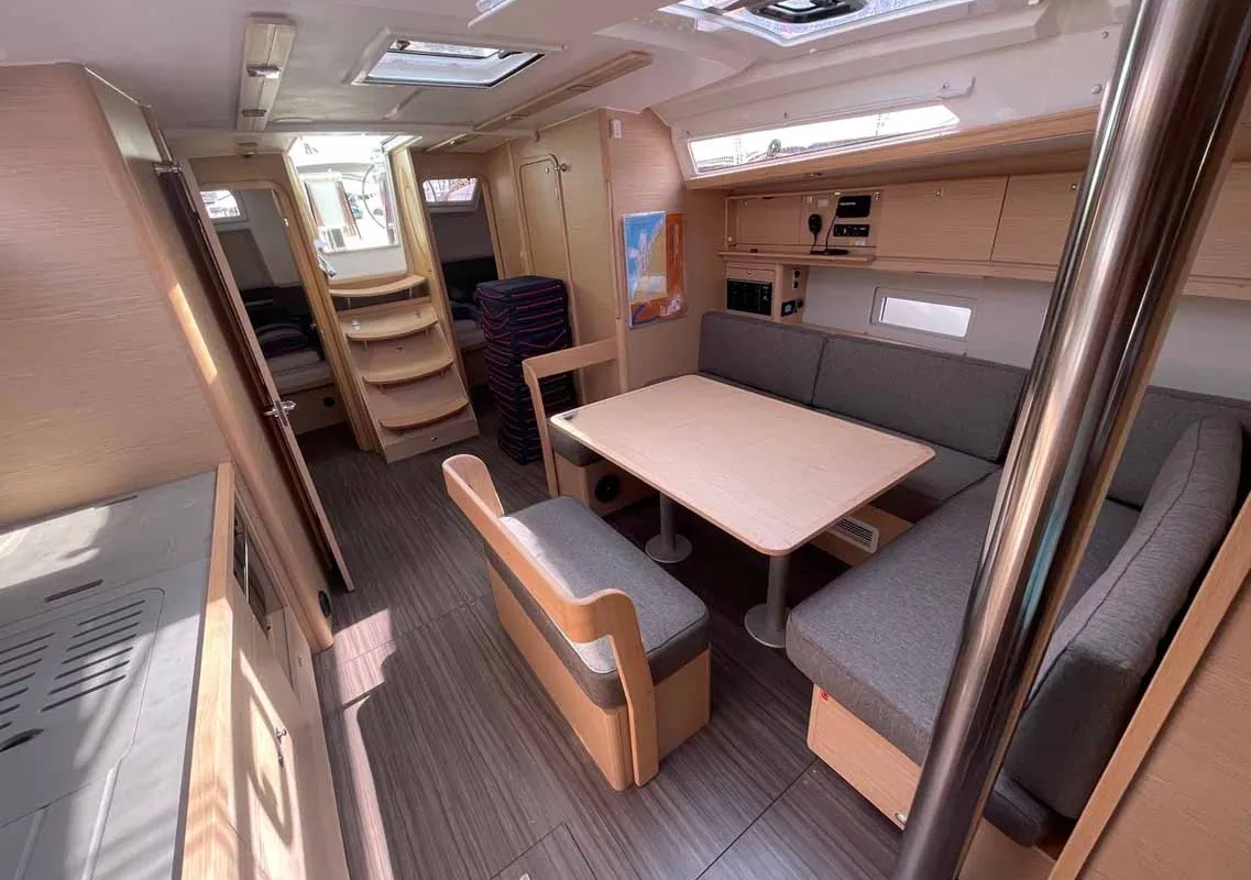 Salon of Karla, a Dufour 430 sailboat at Split, Croatia